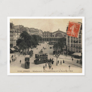 Paris Frankreich, Boulevard Strasbourg Station Vin Postkarte