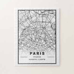 Paris Frankreich City Map  Moderner Minimalistisch