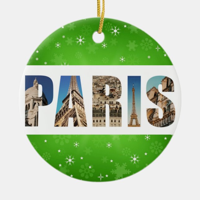 Paris Frankreich City Reisen Fotos Weihnachten Keramik Ornament (Vorne)