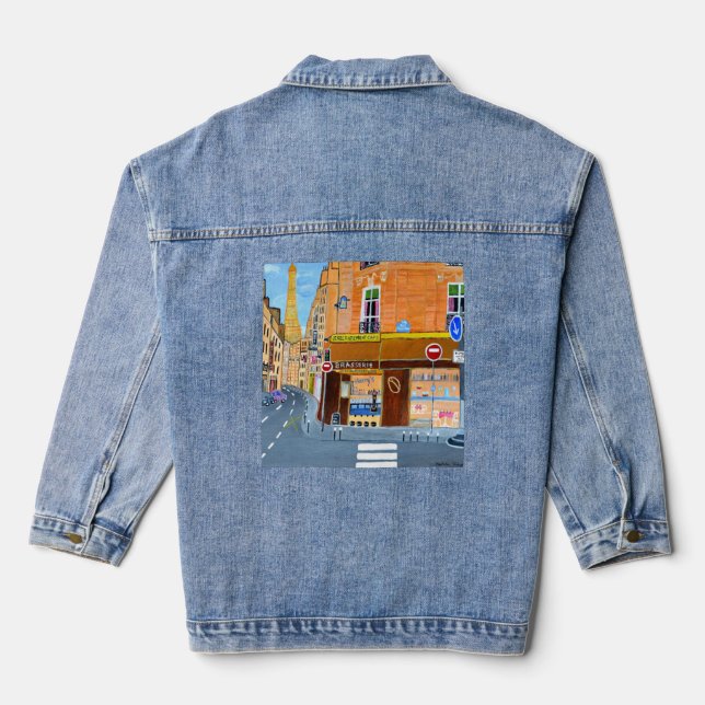 Paris, Frankreich Denim Jacket Jeansjacke (Rückseite)