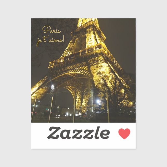 Paris. Frankreich. Eiffel Tower Aufkleber (Blatt)
