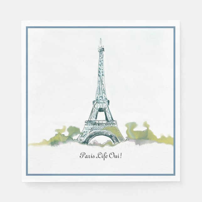 Paris Frankreich Eiffel Tower Color Sketch |Paris  Serviette (Vorderseite)