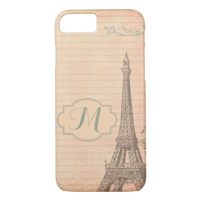 Paris Frankreich Eiffel Tower Monogram iPhone 7 Fa Case-Mate iPhone Hülle (Rückseite)