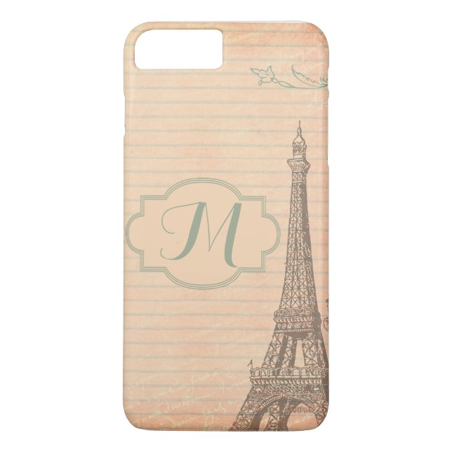 Paris Frankreich Eiffel Tower Monorgram iPhone 7+  Case-Mate iPhone Hülle (Rückseite)