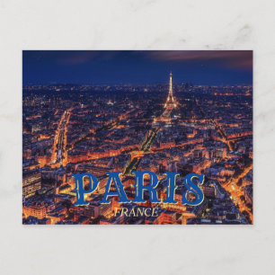 Paris Frankreich - Eiffel Tower Night Postcard Einladungspostkarte