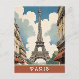Paris Frankreich Eiffel Tower Retro Vintage Travel Postkarte