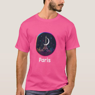 Paris Frankreich Eiffel Tower Stilvoll Modernes Re T-Shirt