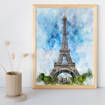 Paris Frankreich Eiffelturm Aquarell