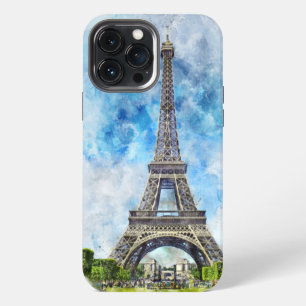 Paris Frankreich Eiffelturm Aquarell iPhone 13 Pro Max Hülle