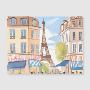 Paris Frankreich Eiffelturm Aquarell Magnetkarte