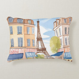 Paris Frankreich Eiffelturm | Aquarell Reise Dekokissen