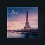Paris-Frankreich-Eiffelturm Button<br><div class="desc">Paris Frankreich Eiffel Turm Schöner Sonnenuntergang. Perfektes Geschenk für alle,  die Frankreich Lieben</div>