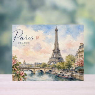 Paris Frankreich Eiffelturm Fluss Seine  Acrylschild
