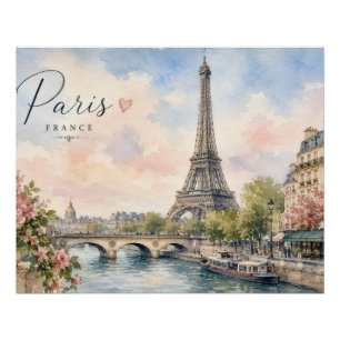 Paris Frankreich Eiffelturm Fluss Seine  Poster