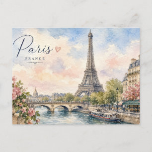 Paris Frankreich Eiffelturm Fluss Seine  Postkarte