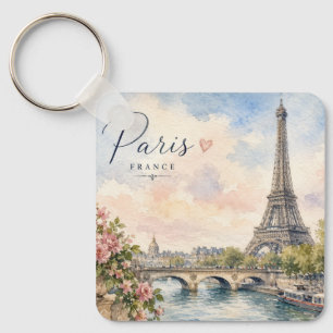 Paris Frankreich Eiffelturm Fluss Seine Schlüsselanhänger