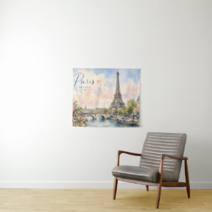 Paris Frankreich Eiffelturm Fluss Seine  Wandteppich