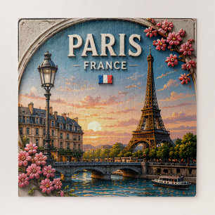 🗼 Paris Frankreich Eiffelturm Flussufer Stadtansi