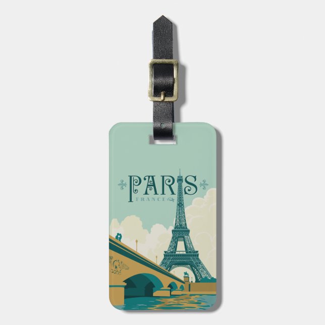 Paris Frankreich - Eiffelturm Gepäckanhänger (Vorderseite vertikal)