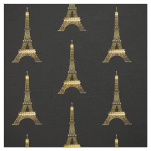 Paris Frankreich Eiffelturm in Gold Tone auf Schwa Stoff