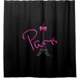 Paris, Frankreich, Eiffelturm mit rosa Bug, modern Duschvorhang