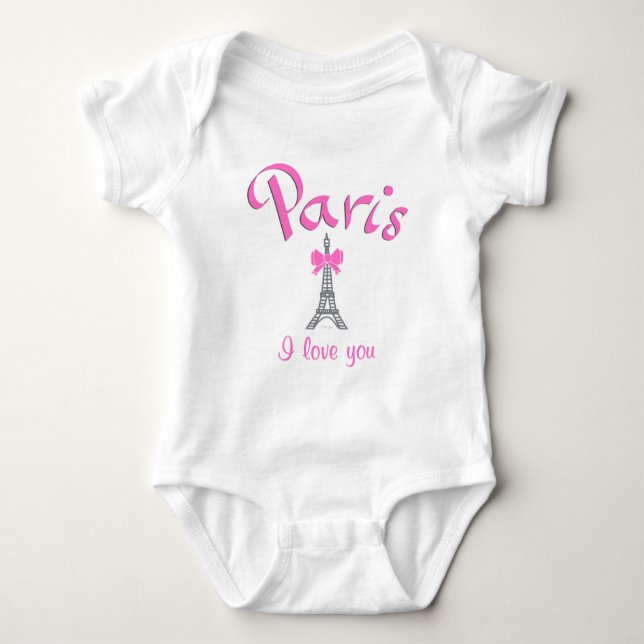 Paris, Frankreich, Eiffelturm Niedlich Baby Strampler (Vorderseite)