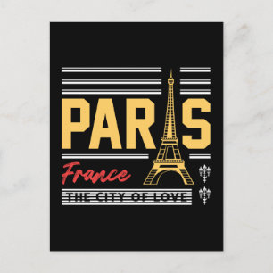 Paris Frankreich Eiffelturm Retro-Reise-Typografie Postkarte