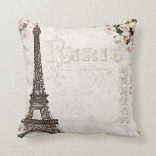 Paris Frankreich Eiffelturm rosa Rosen Glamour Kissen