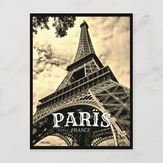Paris Frankreich - Eiffelturm Vintag Postkarte (Vorderseite)