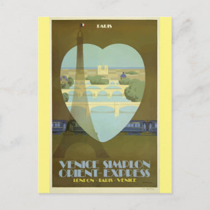 Paris Frankreich Eiffelturm Vintage-Reiseposter Postkarte
