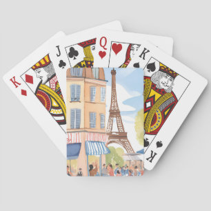 Paris Frankreich Eiffelturm   Wasserfarbe Europäis Spielkarten