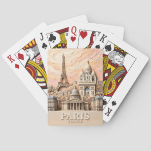 Paris Frankreich Europa Modern Pastell Struktur Re Spielkarten