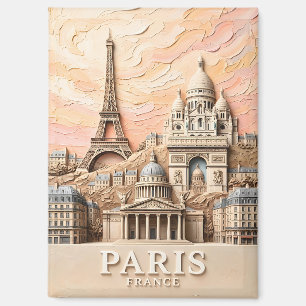 Paris Frankreich Europa Modern Pastell Strukturier Magnet