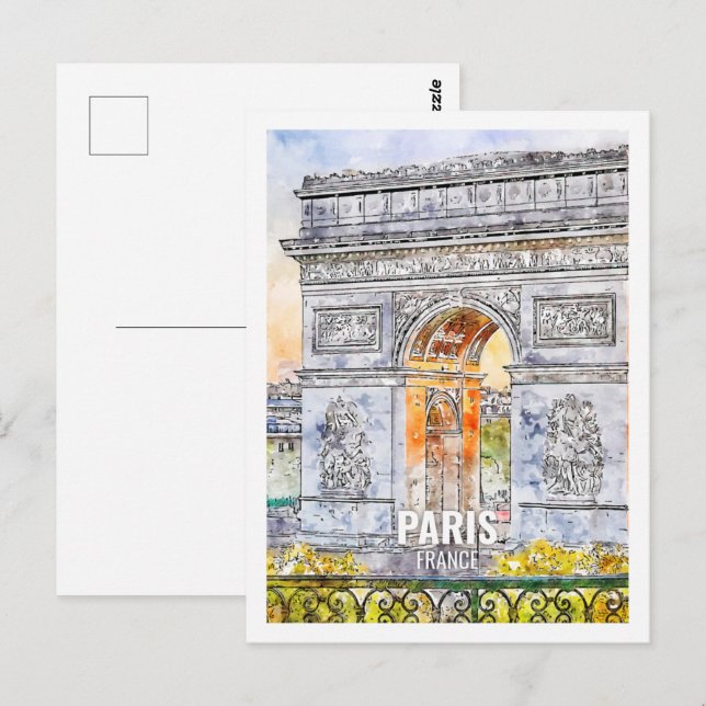 Paris Frankreich Fantastischer Ausflugsort Waterco Postkarte (Vorne/Hinten)