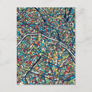 Paris Frankreich   Farbige Karte