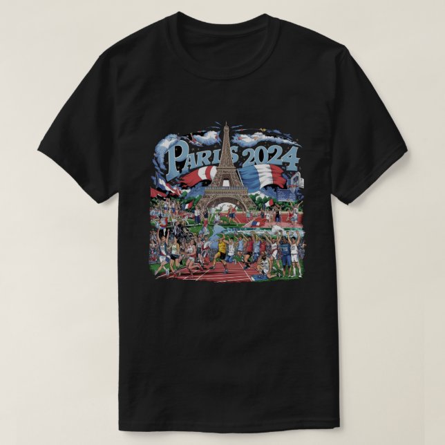 Paris Frankreich Flagge Eiffel Tower Französisch S T-Shirt (Design vorne)