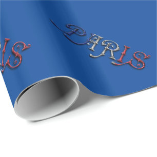 Paris Frankreich - Französisch-Flaggenfarben Typog Geschenkpapier