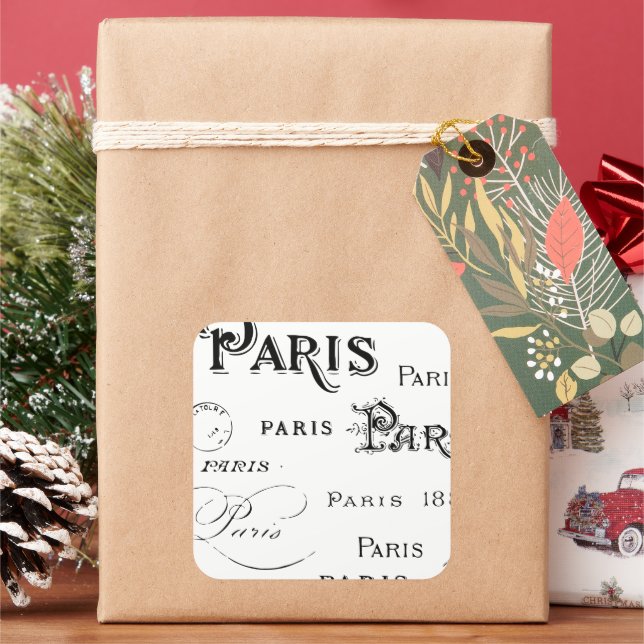 Paris Frankreich - Geschenke und Souvenirs Quadratischer Aufkleber (Feiertag)