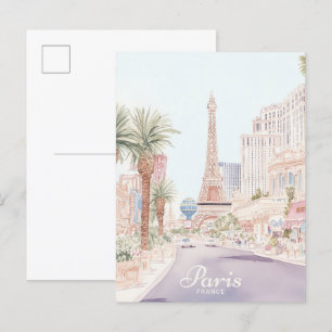 Paris Frankreich Gouache-Malerei-Illustration Reis Postkarte