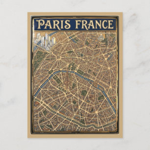 Paris Frankreich handgemalte Emaille-Kartenkunst Postkarte