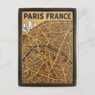 Paris Frankreich handgemalte Emaille-Kartenkunst Postkarte