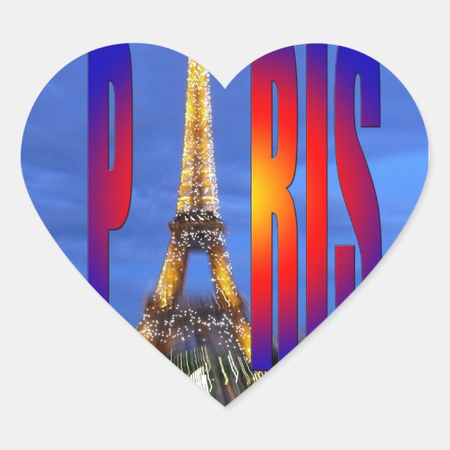 Paris Frankreich Herz-Aufkleber (Vorderseite)