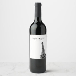 Paris Frankreich Hochzeit Minimalistisches Weinlab Weinetikett