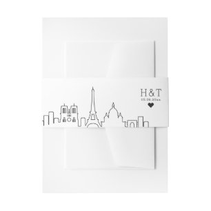 Paris, Frankreich Hochzeit Stilisierte Skyline M Einladungsbanderole