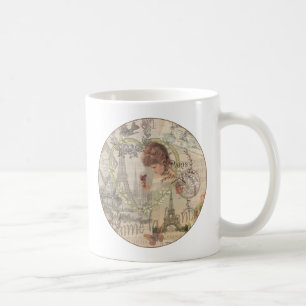 Paris Frankreich Hübsches Mädchen Sanfte Eiffel Kaffeetasse