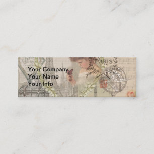 Paris Frankreich Hübsches Mädchen Sanfte Eiffel Mini Visitenkarte