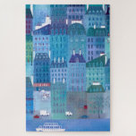 Paris Frankreich im Frühjahr Blue Cityscape Malere<br><div class="desc">Ein Stadtbild von Paris,  Frankreich in Blautönen und lila.</div>