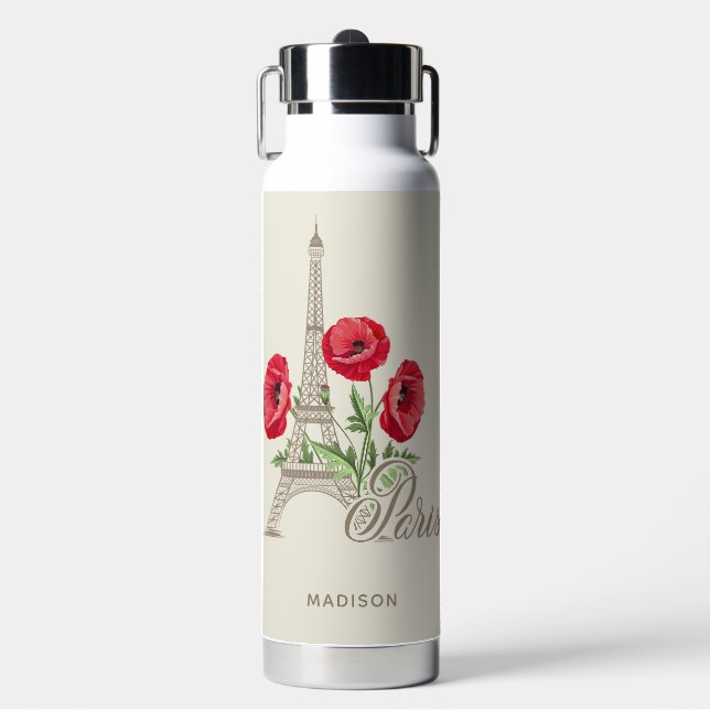 Paris-Frankreich-individuelle Name Trinkflasche (Vorderseite)