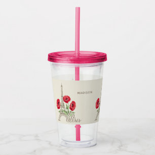 Paris Frankreich individuelle Name tumbler Acryltrinkbecher
