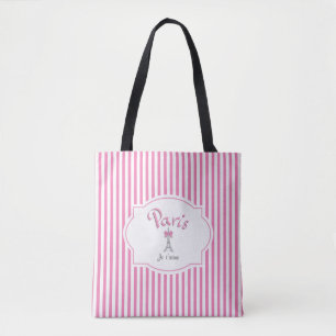 Paris, Frankreich, Je t'aime, rosa Streifen Tasche